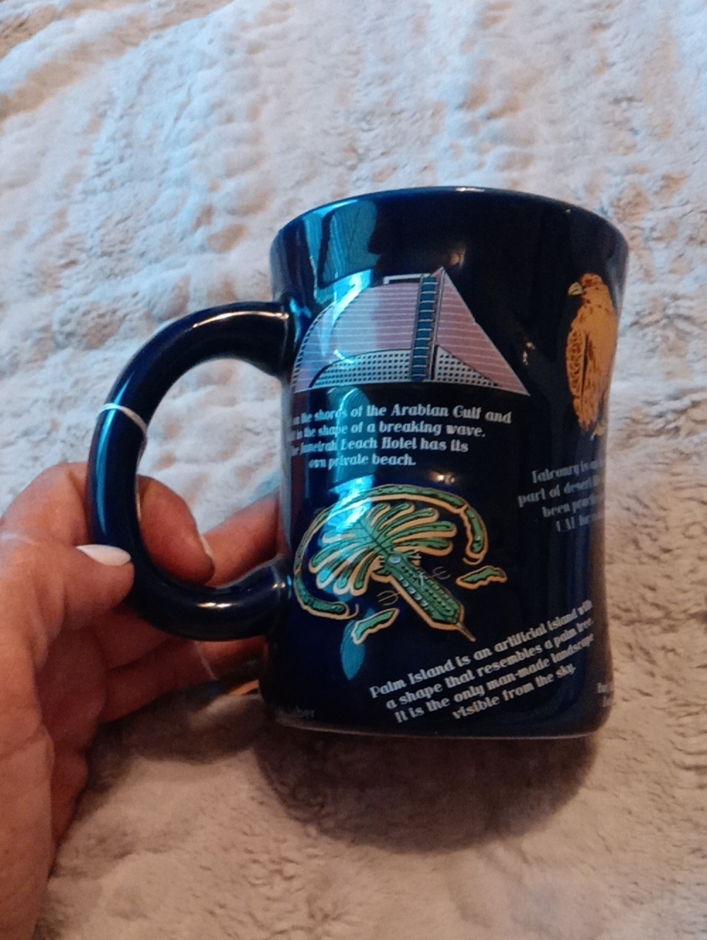 Dark Blue Reptile-Themed Ceramic Mug